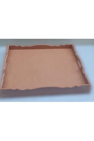 Hobi Dekoratif Tepsi Ayaklı Dikdörtgen Ham Ahşap Mdf Model El Yapımı