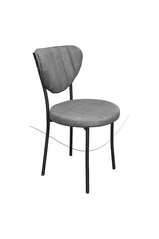 Nemeron Elit Mutfak Sandalyesi Keten Kumaş Metal Sandalye Silinebilir Kafe Salon Sandalyesi - Gri Gri