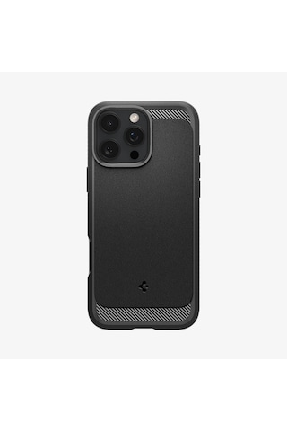 Spigen Apple iPhone 16 Pro Max İle Uyumlu Kılıf Rugged Armor Magfit Magsafe Özellikli Matte Black Siyah