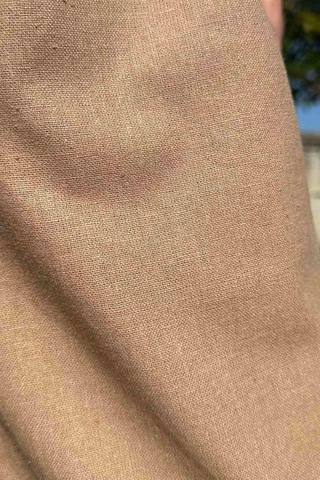 Rabia Şamlı Sütlü Kahve Keten Pantolon Normal