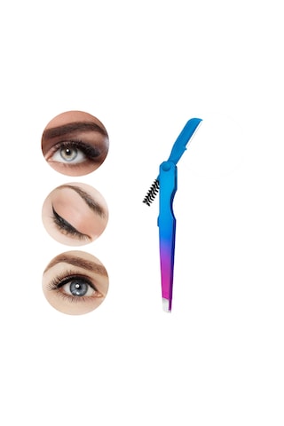 Homyl Kaş Cımbızı Paslanmaz Alet 4mm Düz Uçlu Cımbız Çok Mavi Mor