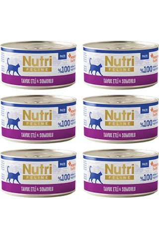 Nutri Feline Adult Pate 70gr Tavuk Etli &somonlu 6 Adet Yaş Yetişkin Kedi Maması