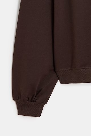Sââde Kadın Oversize Bisiklet Yaka Basic Casual Sweatshirt Acı Kahverengi