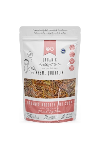 OG natural Organik Karışık Sebzeli Bakliyat Unlu Kesme Çorbalık 200gr +6 Ay