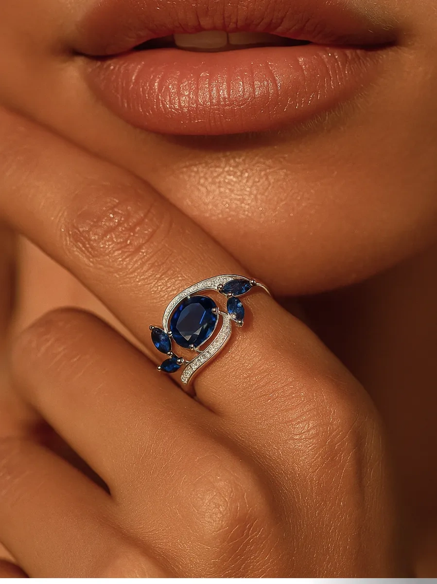 Lapshov Safirli Gümüş Yüzük 50206385 Mavi