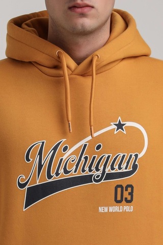 Kapüşonlu Hardal Slim Fit Full-zip Sweatshirt 24fwm64079 HARDAL Hardal