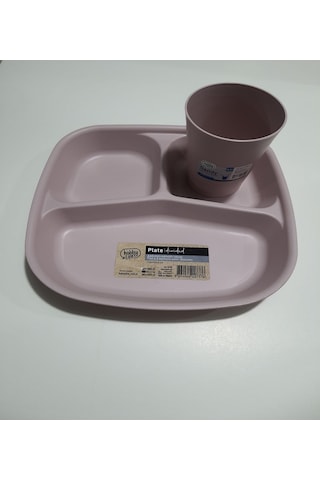 Reis Kahvaltı Tabağı 3 Bölmeli Mama Tabağı Tabldot Ve Bardak