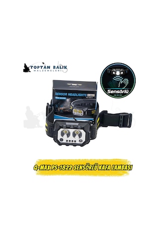 Q-max Ps-1822 Sensörlü Şarjlı Led Kafa Lambası - El Hareketi Alg Çok Renkli