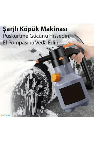 Zhltools 2l Yüksek Basınçlı Şarjlı Köpük Makinası Oto Yıkama Pompası Köpük Püskürtücü