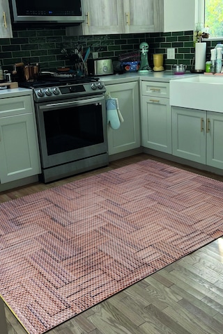 Decoser Hasır 8051 Kahve Halı Kilim Kaymaz Taban Salon Mutfak Kesme Yolluk Kahverengi