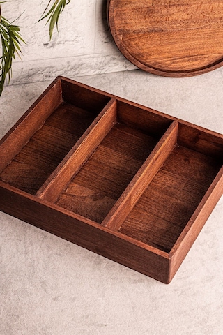 Snippy Holdy Küçük - Çekmece İçi Kaşıklık Kepçelik Düzenleyici 3 Bölmeli Çekmecelik Ahşap