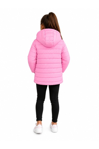 Dublino Kids Pembe Kız Çocuk Kapüşonlu Su Ve Rüzgar Geçirmez Şişme Mont