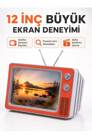 Telefon Ekran 3d Hd Lens Retro Tv Görünümlü Katlanabilir Mobil Ekran