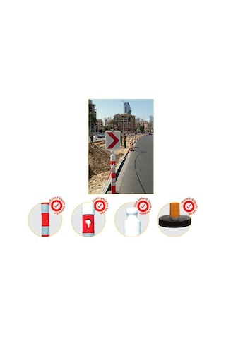 İleri Trafik Dubalı Uyarı Dikmesi Reflektifli 534231077 110 x 1200 MM