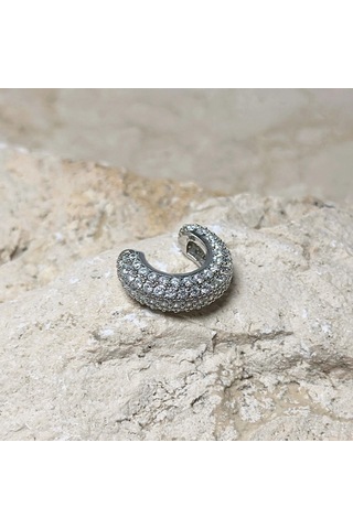 Vıp Zirkon Silver Earcuff Gold