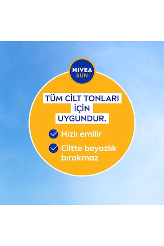 Nıvea Sun Spf50+yüksek Güneş Koruyucu 200 Ml,suya Dayanıklı,nemlendirici,c Vitamini,hyalüron Sku: Smg8690010386663 Açık Bej