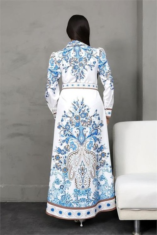 Neşeli Butik Kadın Tasarım Gömlek Elbise Nbms25016 Mavi