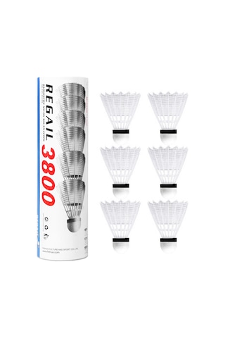 Geeksen Plastik Badminton Topları 6 Adet - Kompozit Mantar Başlı, Esnek Ve Dayanıklı - Başlangıçcılar İçin Spor Ve Egzersiz