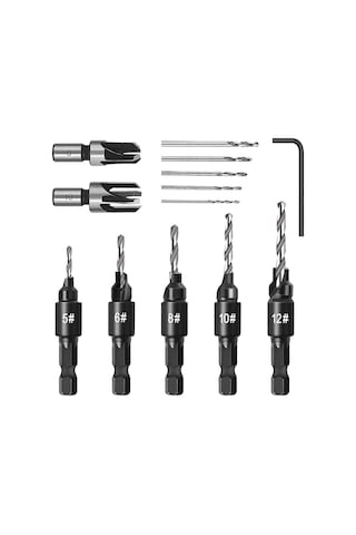 Havşa Matkap Ucu Seti, Ahşap İşleme İçin Ayarlanabilir Havşa Aletleri, Tezgah Lavabo Deliklerinde Pah Kırma