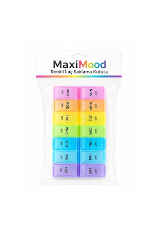 Maximood Renkli İlaç Saklama Kutusu Karışık Renk