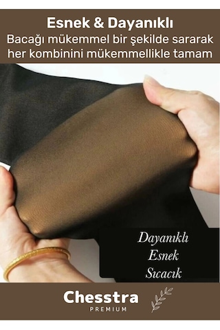 Chesstra Yeni Sezon Toparlayıcı Korse Etkili Rahat Şık Sıcak Tutan İçi Peluş Termal Ten Görünümlü Tayt Çorap Siyah