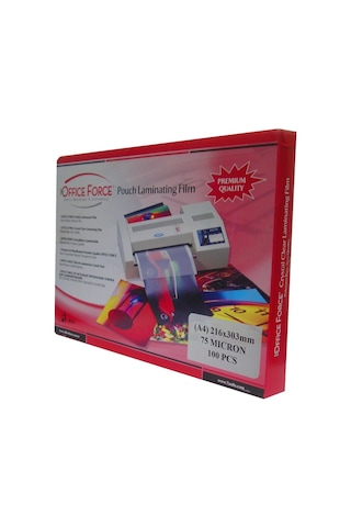 Office Force 75 Mic.a4 216x303 Parlak Laminasyon Filmi 100 Lü
