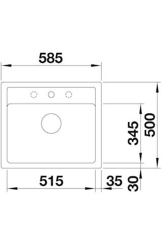 Simpex Tek Göz Tezgah Üstü&tezgaha Sıfır Uyumlu Metalik Gri 58x50cm
