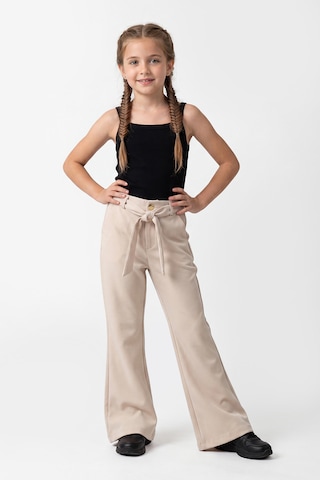 Joy Kids Kız Çocuk Bağlamalı Kumaş Pantolon 9-14yaş Siyah-krem