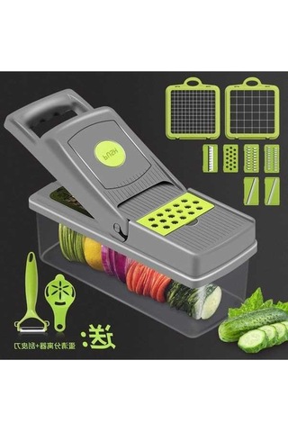 Besthome1 Pratik Mutfak Çok Amaçlı Kesici: Küp, Ipi, Dilim, Rendeleme, Prazlama İşlevleriyle Ergonomik Mutfak Aleti Diğer Diğer