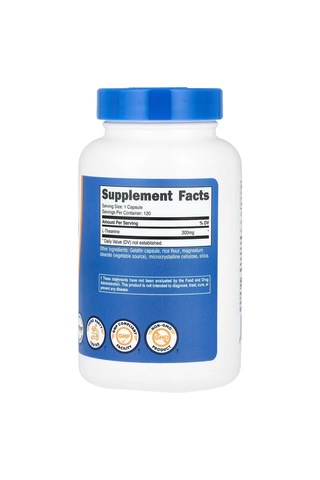 Nutricost L-theanine Brain & Cognitive 200mg 120 Capsules Double Strength Aromasız