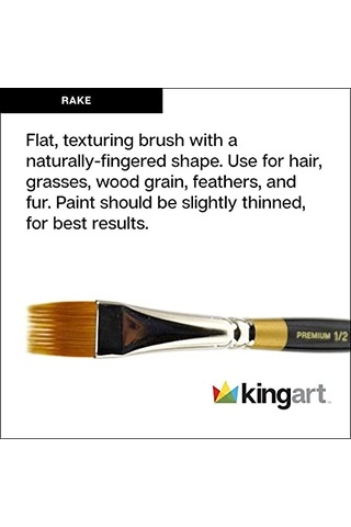 Gold Paint Brush-flat Rake, Size: 3/4