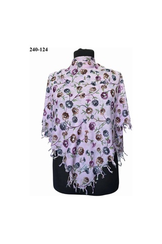 Dolce Cotton Desenli Sökme Boncuklu Eşarp 240-124 Çok Renkli