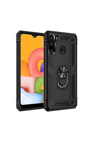 Samsung Uyumlu Galaxy A21 Kılıf Zore Vega Kapak-Siyah