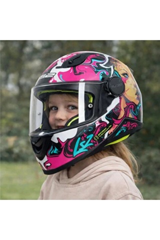 Çocuk Kask Ls2 Kıd Cyberg Mat Mor Orjinal M Çok Renkli