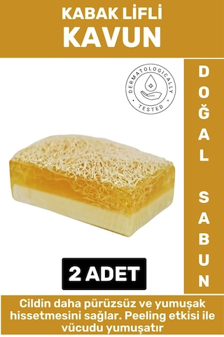 Özel Üretim Masaj Etkili Nemlendirici Kuruluk Giderici Doğal Kabak Lifli Kavun Sabunu 2 Adet