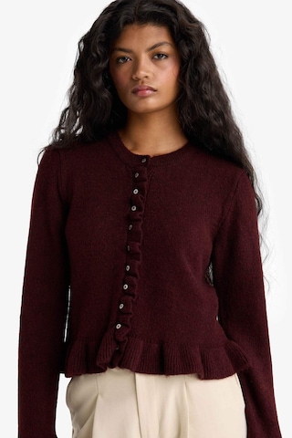 Defacto Regular Fit Bisiklet Yaka Triko Hırka F3888ax25wnbr350 Bordo