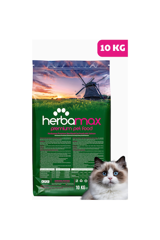 Herbamax Sterilised Kısırlaştırılmış Somonlu ve Pirinçli Yetişkin Kedi Maması 10 KG