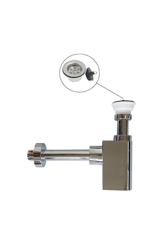 Studor Trap-Vent Kromajlı Havalıklı Lavabo Sifonu Paslanmaz Delikli Süzgeçli Tıkanma ve Koku Önleyici