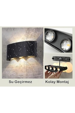 Dekoratif Çift Yönlü Duvar Aydınlatma Led Aplik Duvar Lambası Cata Haiti 10 Watt Desenli Duvar Aplik Amber Renk Işık Diğer