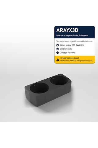 Arayx3d Mercedes C Serisi W205 2014-2018 Uyumlu Orta Konsol Bardaklık Aparatı C180 C200 Siyah