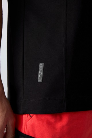 Tommy Life Siyah Pamuklu Kalın Yumuşak Dokulu Oversize Fit Basic Erkek T-shirt - 88349 Siyah