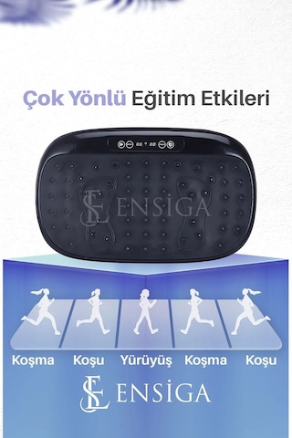Titreşimli Osilasyon Masaj Aleti - Tüm Vücut Vibro Fitness Makinesi Siyah