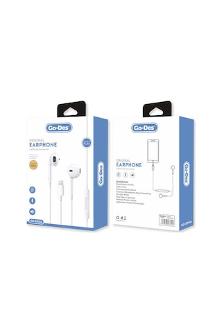 Go Des GD-EP106 Lightning Kablolu Kulak İçi Mikrofonlu Kulaklık Hi-Fi Tak & Çalıştır - ZORE-257984