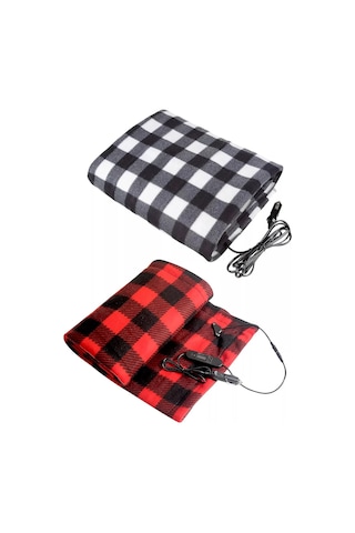 Gajeena 12v Elektrikli Araba Battaniyesi - Fleece Isıtmalı, Güvenlik Zamanlayıcılı, Sabit Sıcaklık, 450g, Gri, Seyahat/kamp İçin