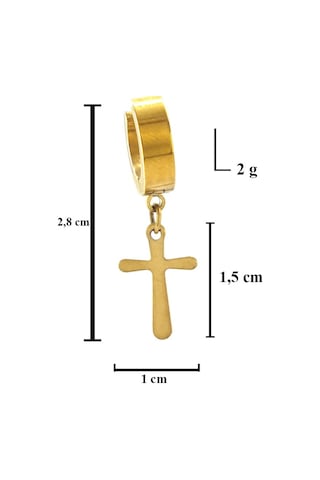 FerizZ 316L Çelik Haç Modelli Sallantılı Küpe UNK-659 Beyaz