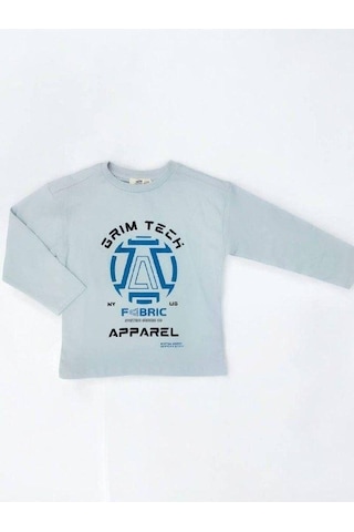 Çikoby Erkek Çocuk Grim Tech Yazılı İnce Uzun Kollu Pamuklu Tshirt-14867 Gri