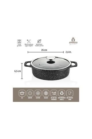 Amboss Montana 3 Parça Granit Set Siyah Siyah