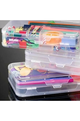 Şeffaf Plastik Bölmeli Çift Taraflı Hobi Dikiş Iğne Kutusu Düzenleyici Arduino Balıkçı Malzeme Saklama Organiz Genel