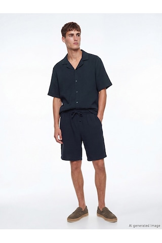 Lcw Vision Lacivert Regular Fit Müslin Erkek Gömlek
