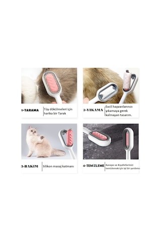 Petgravity Su Hazneli Kedi Yıkama Fırçası Kedi Tarağı Mavi